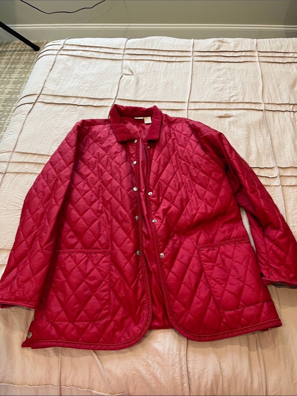 Cherokee Quilted Red Diamond-Stitch Puffer Jacket